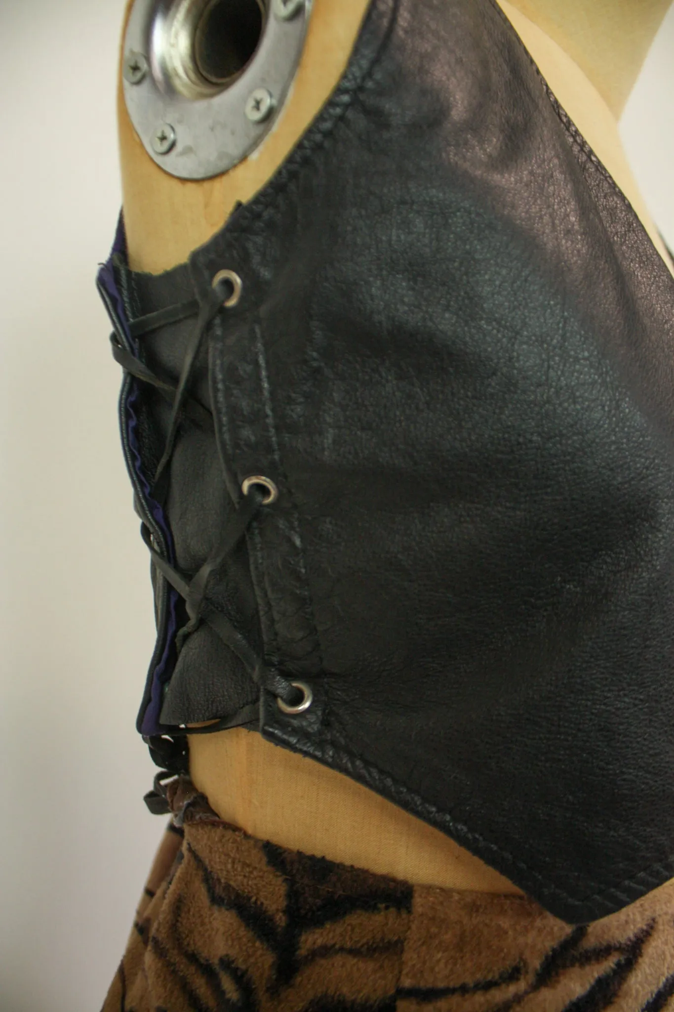 90s Vintage Micro Leather Vest