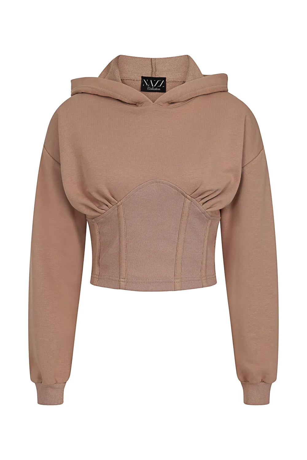 Aliza Taupe Corset Waisted Hoodie Tracksuit Set