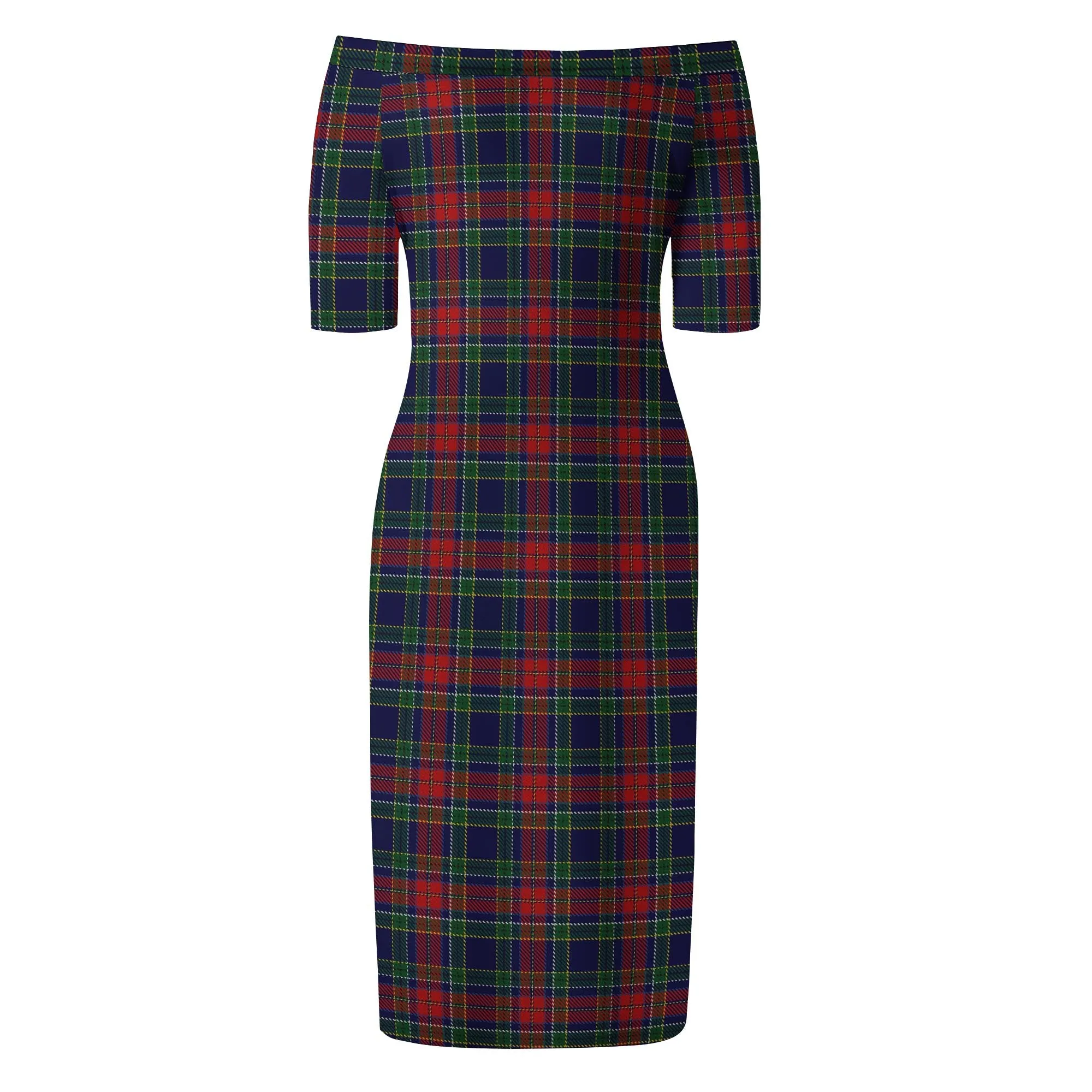 Allison Red Tartan Off Shoulder Lady Dress