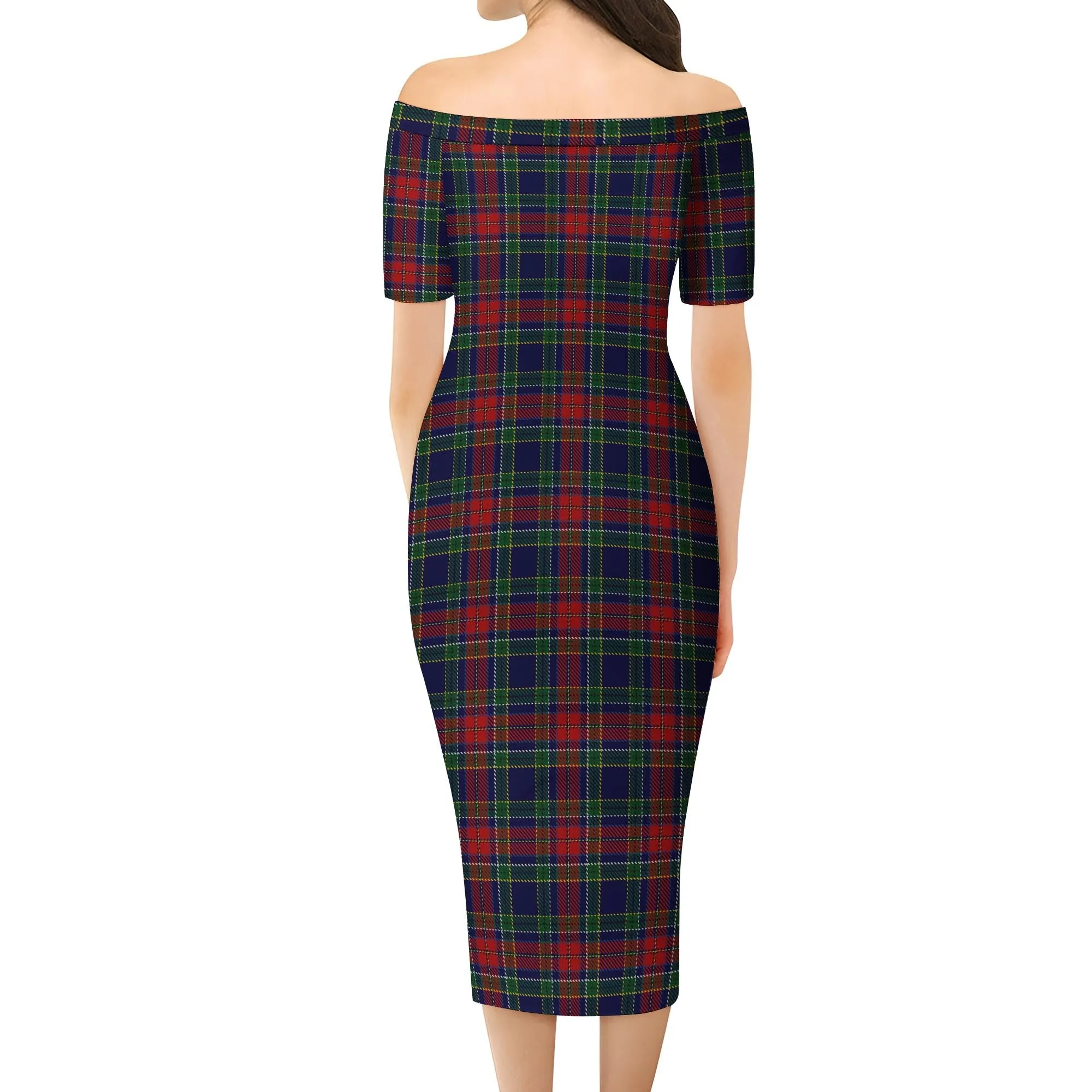 Allison Red Tartan Off Shoulder Lady Dress