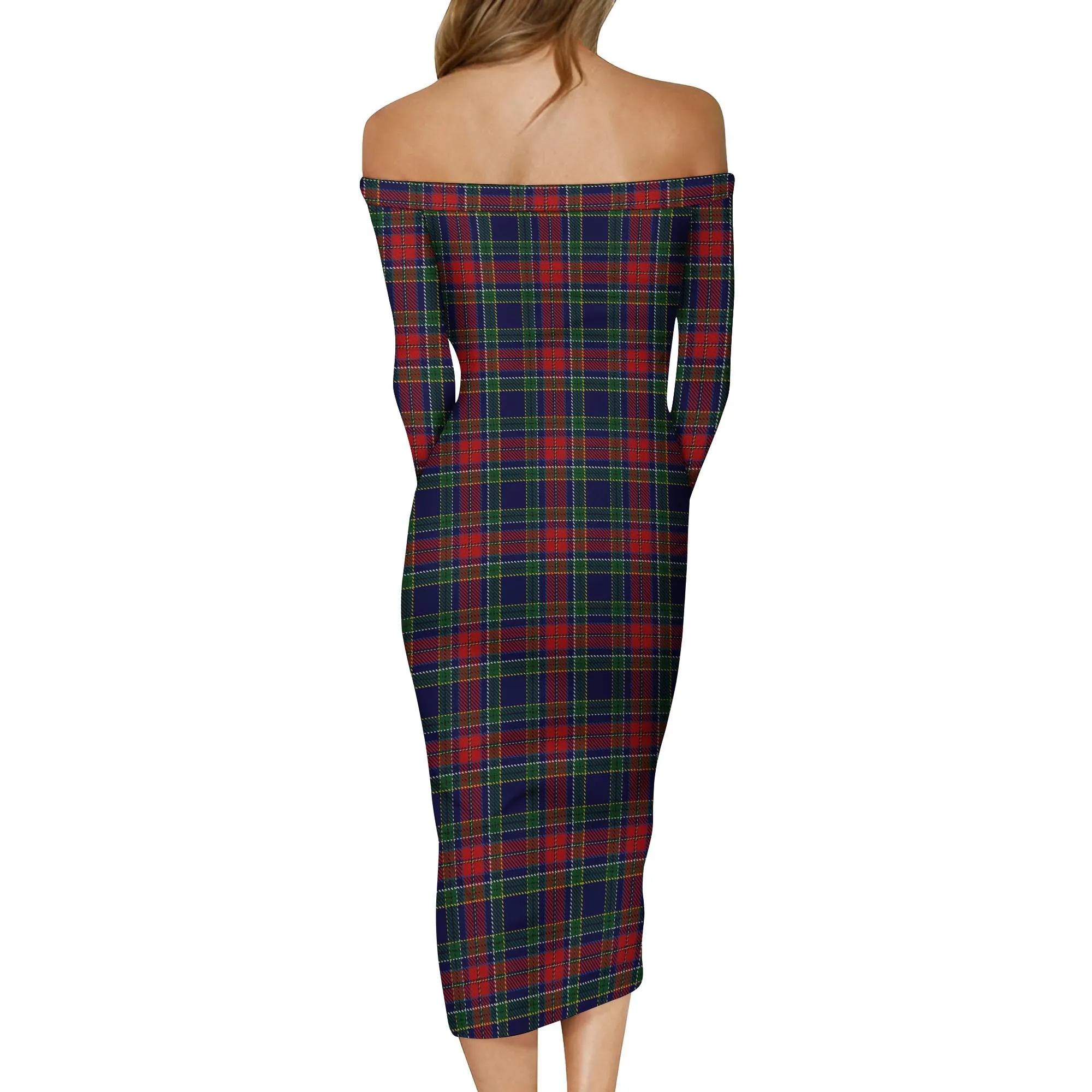 Allison Red Tartan Off Shoulder Lady Dress