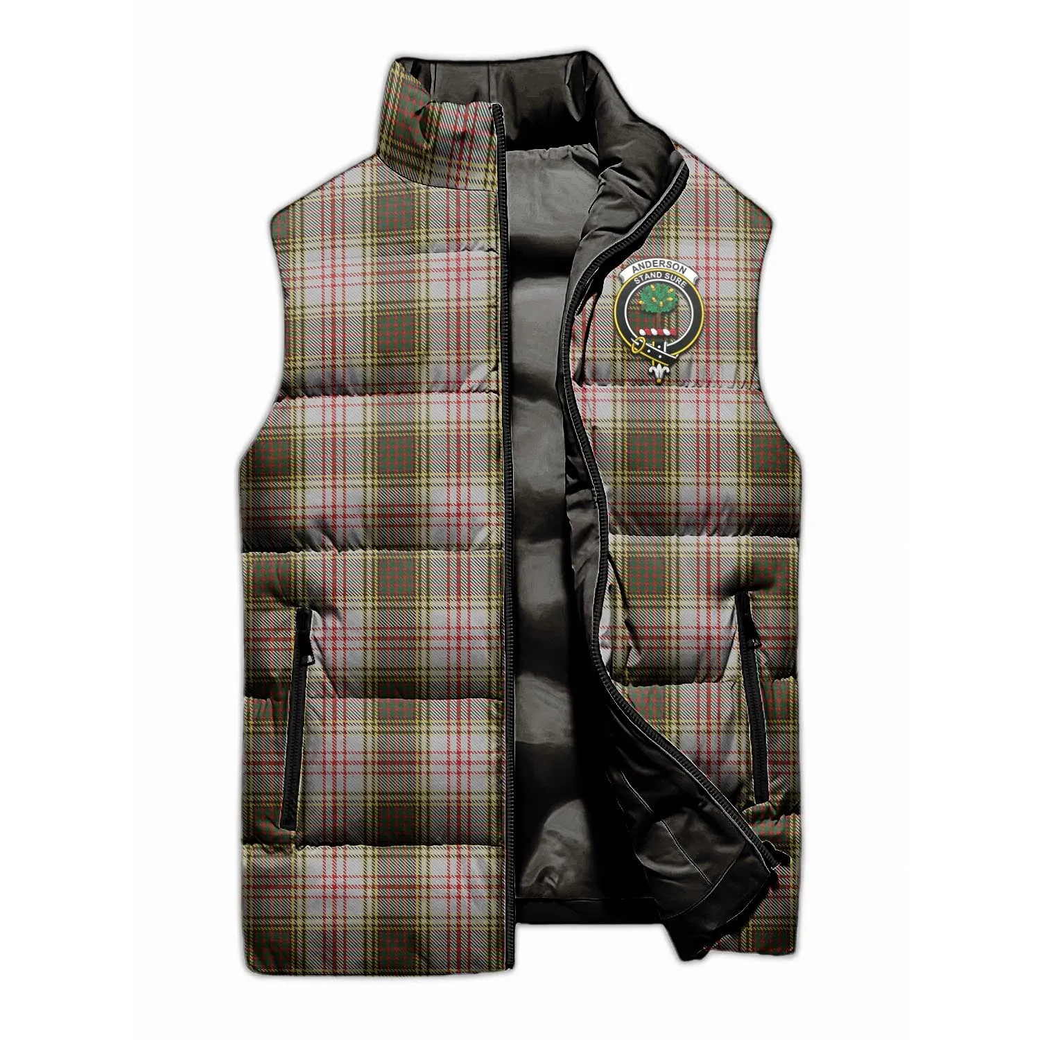 Anderson Dress Tartan Sleeveless Puffer Jacket with Family Crest