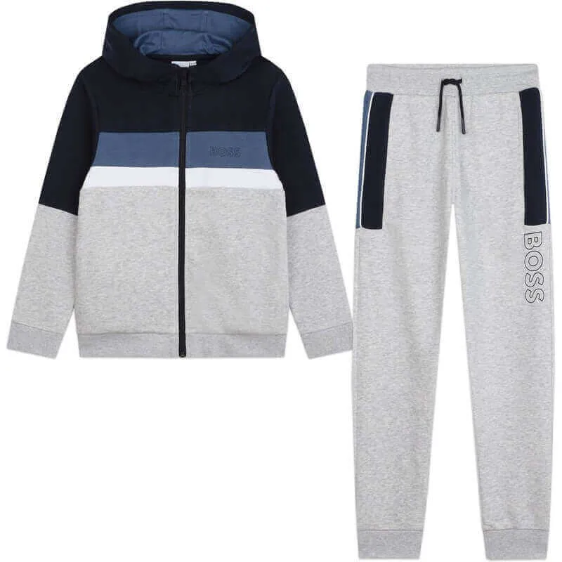 Boys Grey Logo Tracksuit