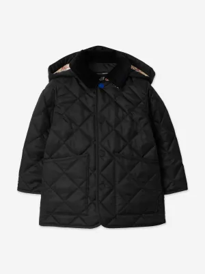 Burberry Baby Boys Mini Rowan Quilted Jacket in Black