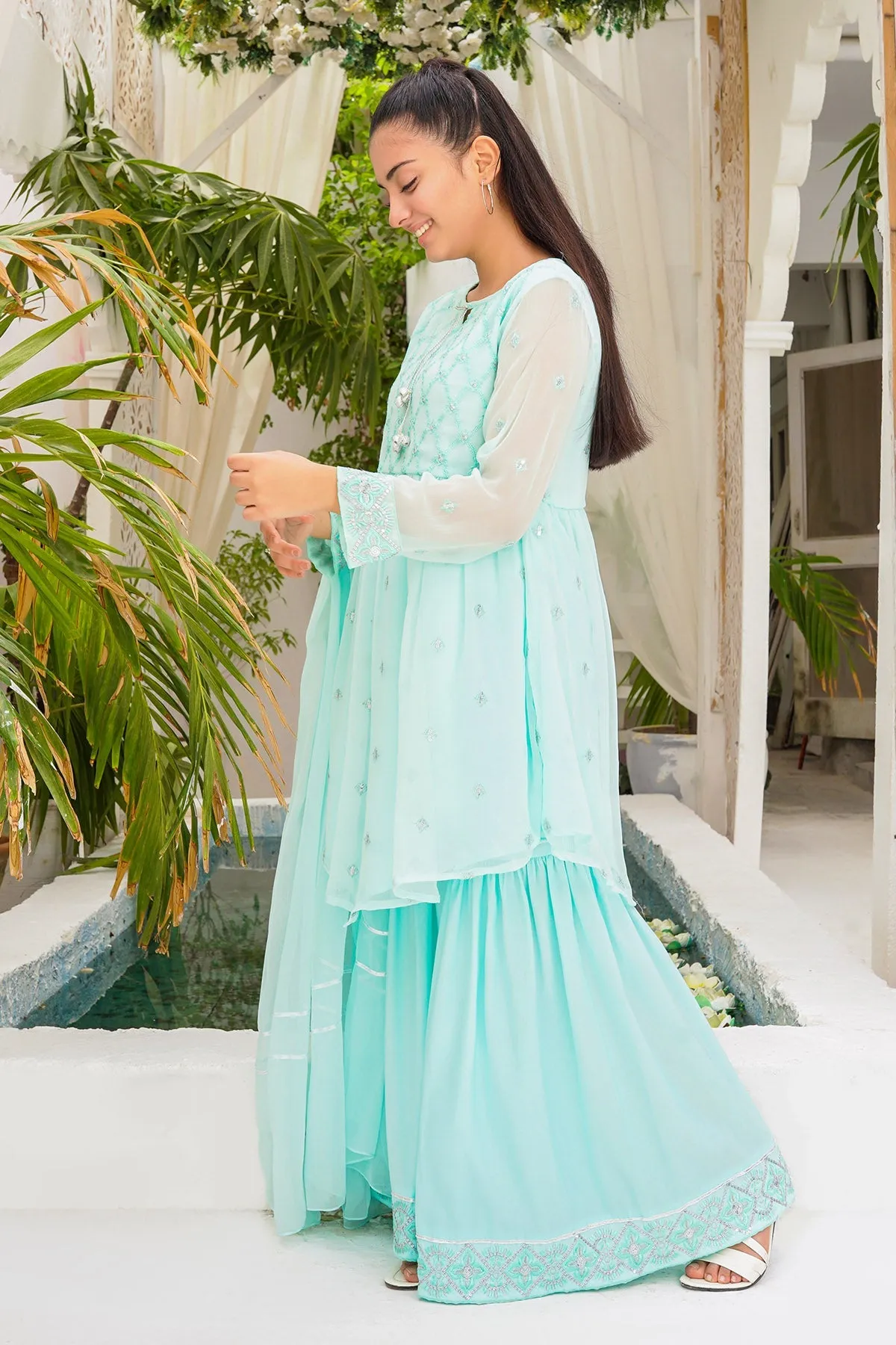 Chiffon Embroidered 3 Pc Suit