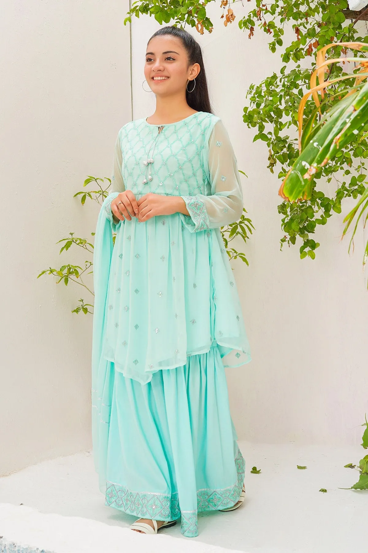 Chiffon Embroidered 3 Pc Suit