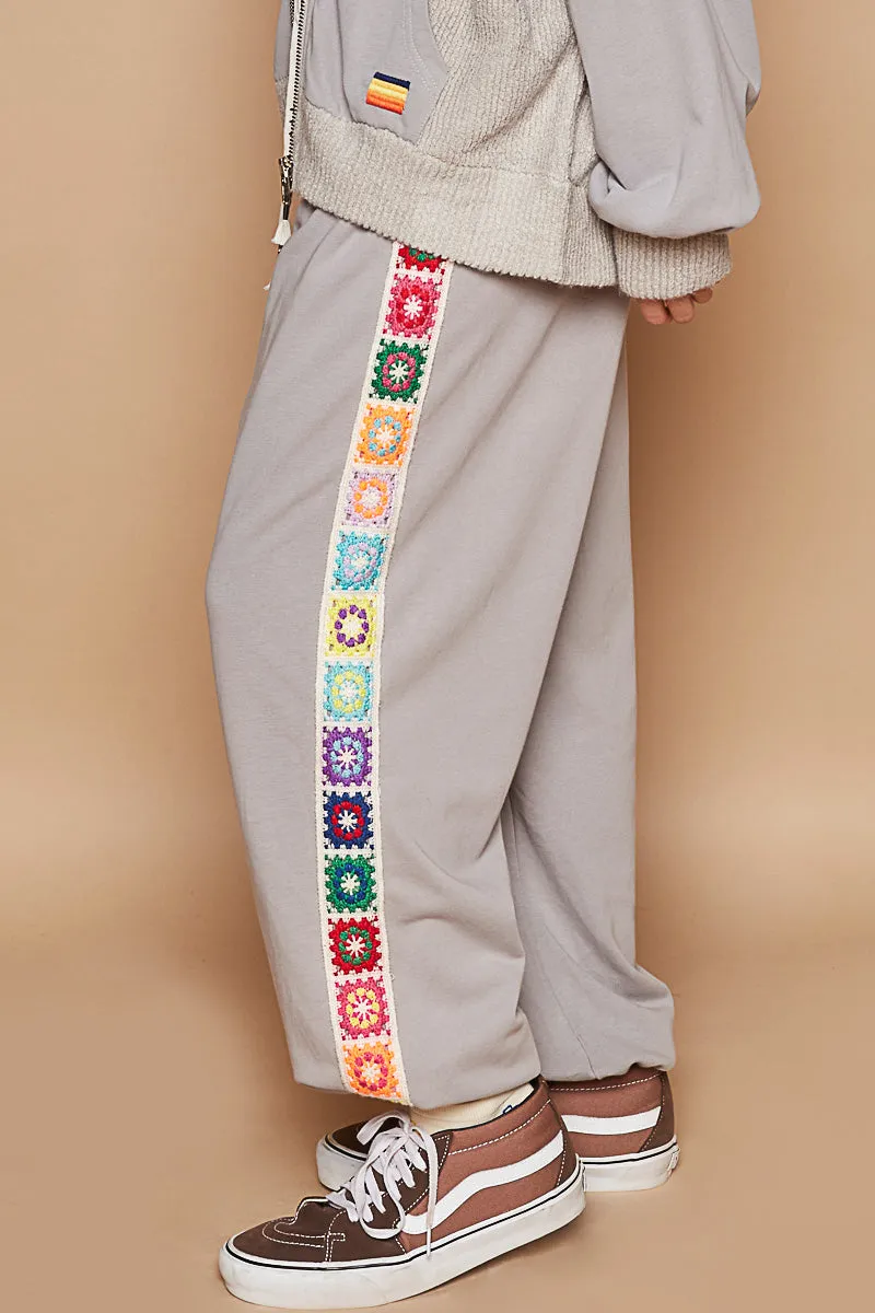 Colorful Square Patch Seam Baggy Joggers by POL