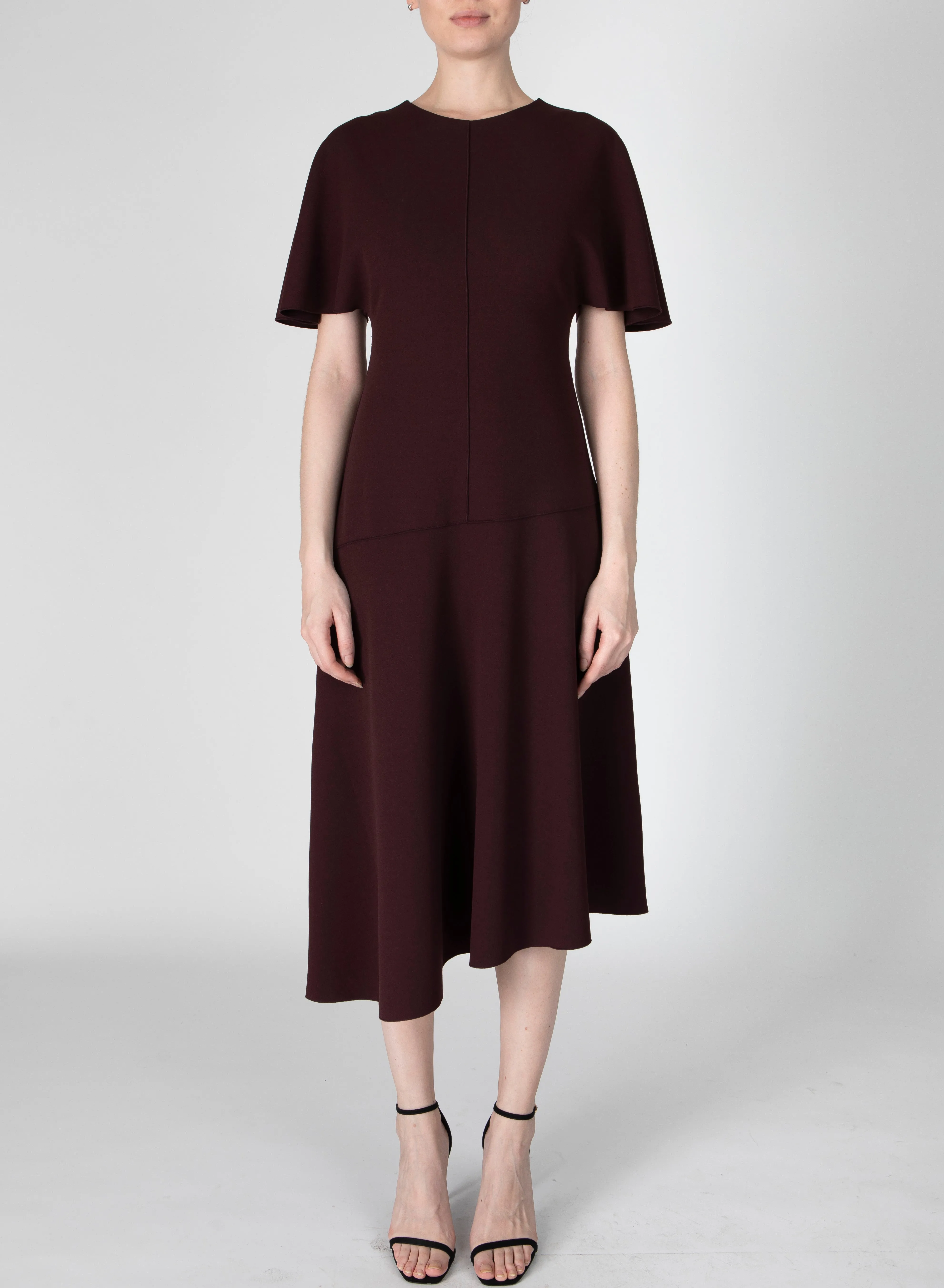 Derek Lam 10 Crosby - Nicola Short Sleeve Midi Dress in Aubergine