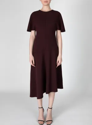 Derek Lam 10 Crosby - Nicola Short Sleeve Midi Dress in Aubergine