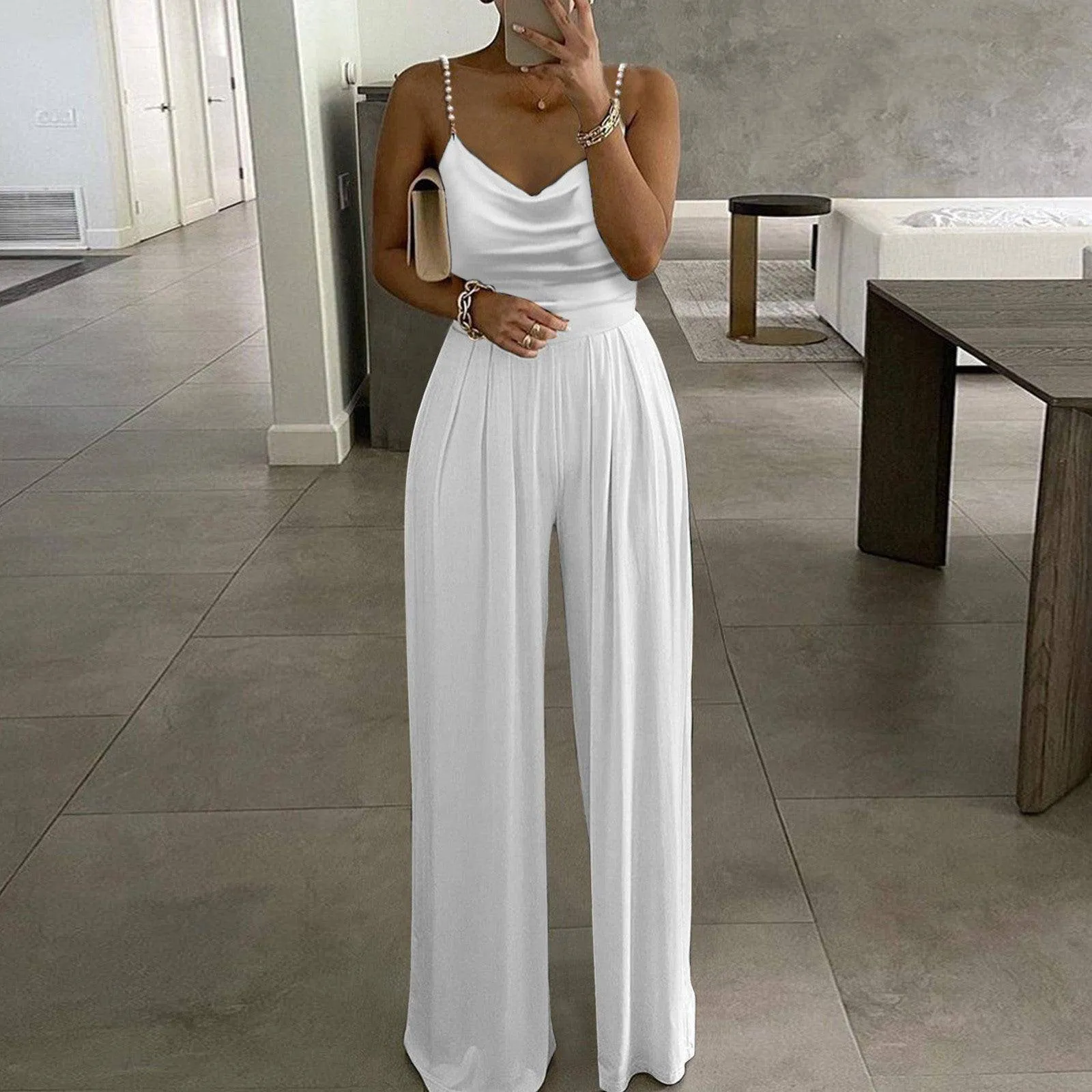 Diane Solid Sleeveless Loose Jumpsuit