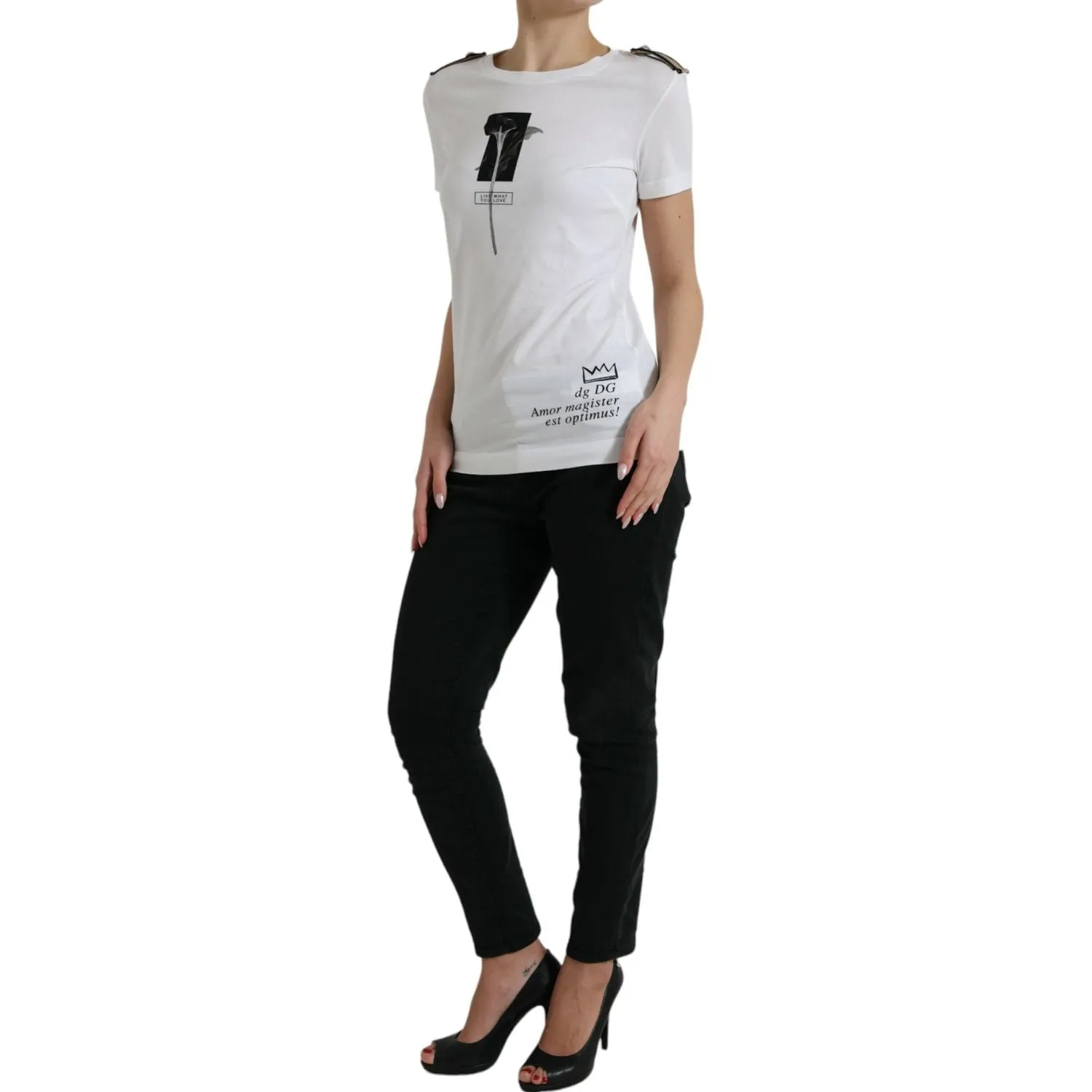 Dolce & Gabbana Elegant Monochrome Crew Neck T-Shirt