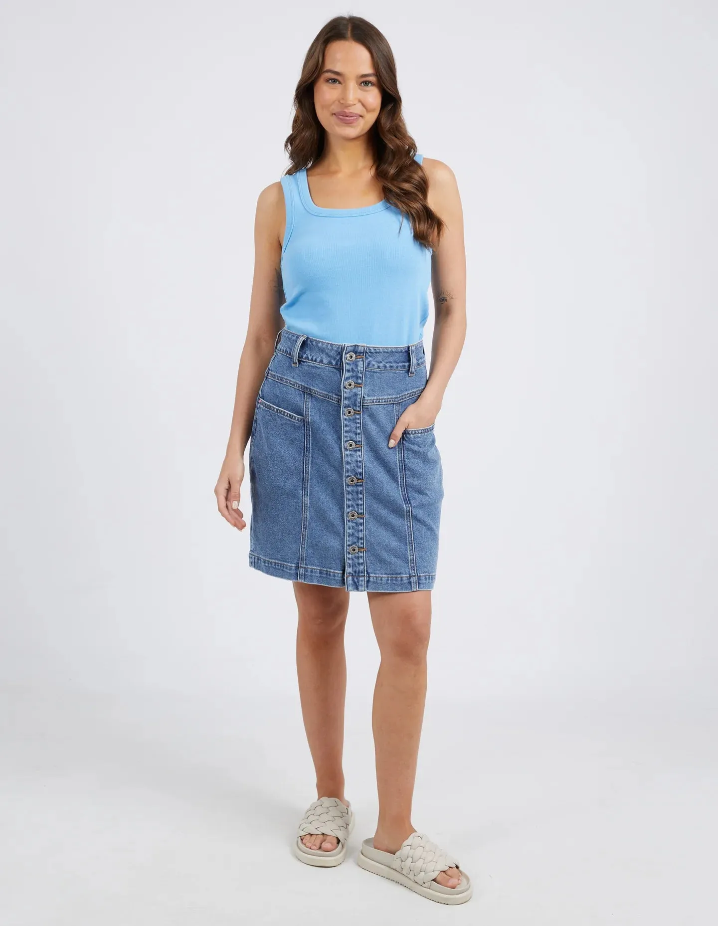 Eliza Denim Skirt Blue