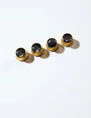 FINAL SALE: Smoke Mother of Pearl & Brass Dress Studs