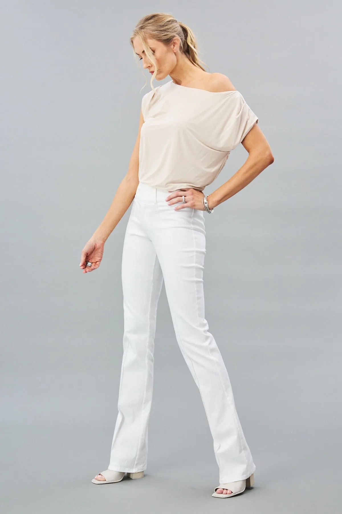 Gathered Wide Neck Top