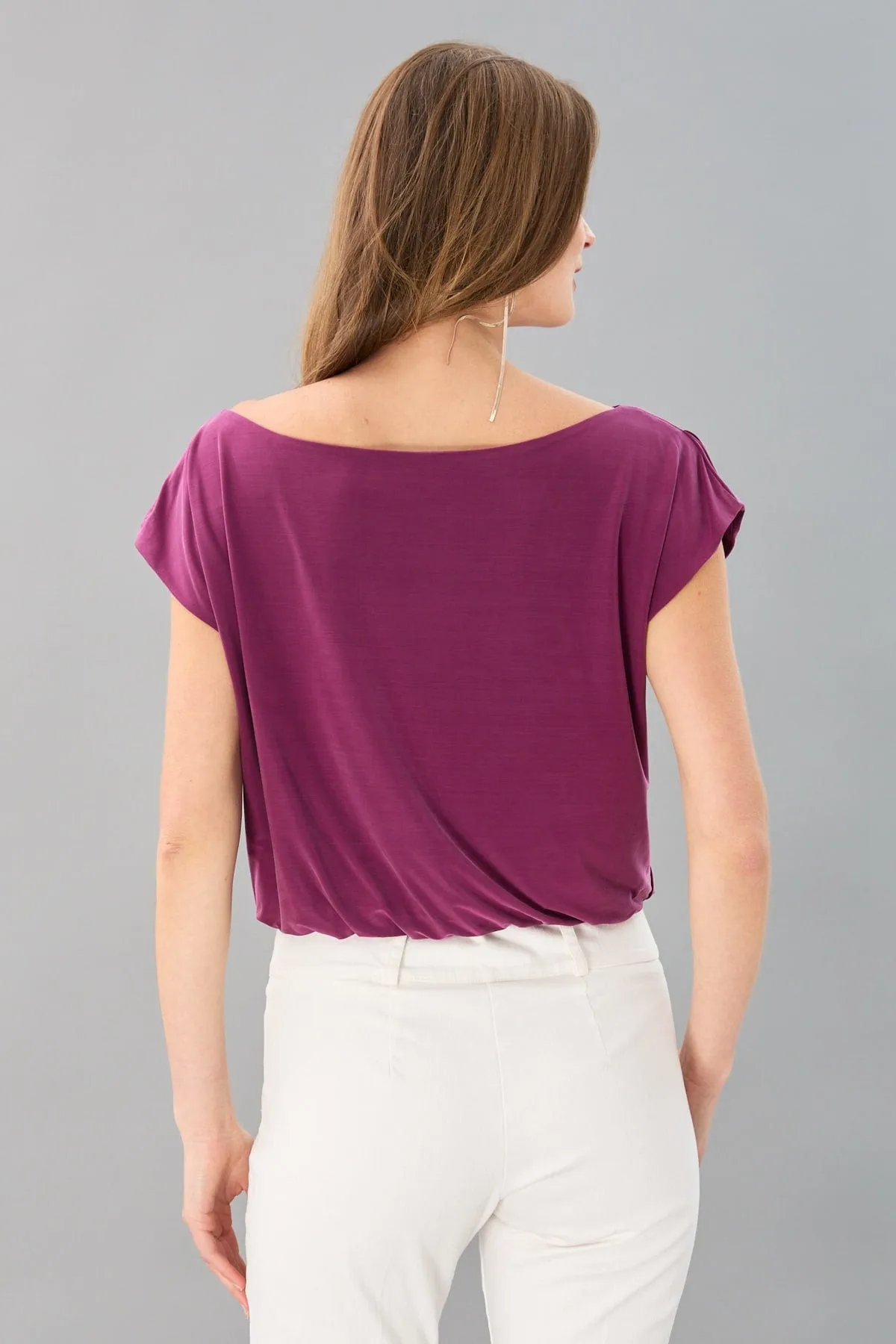 Gathered Wide Neck Top