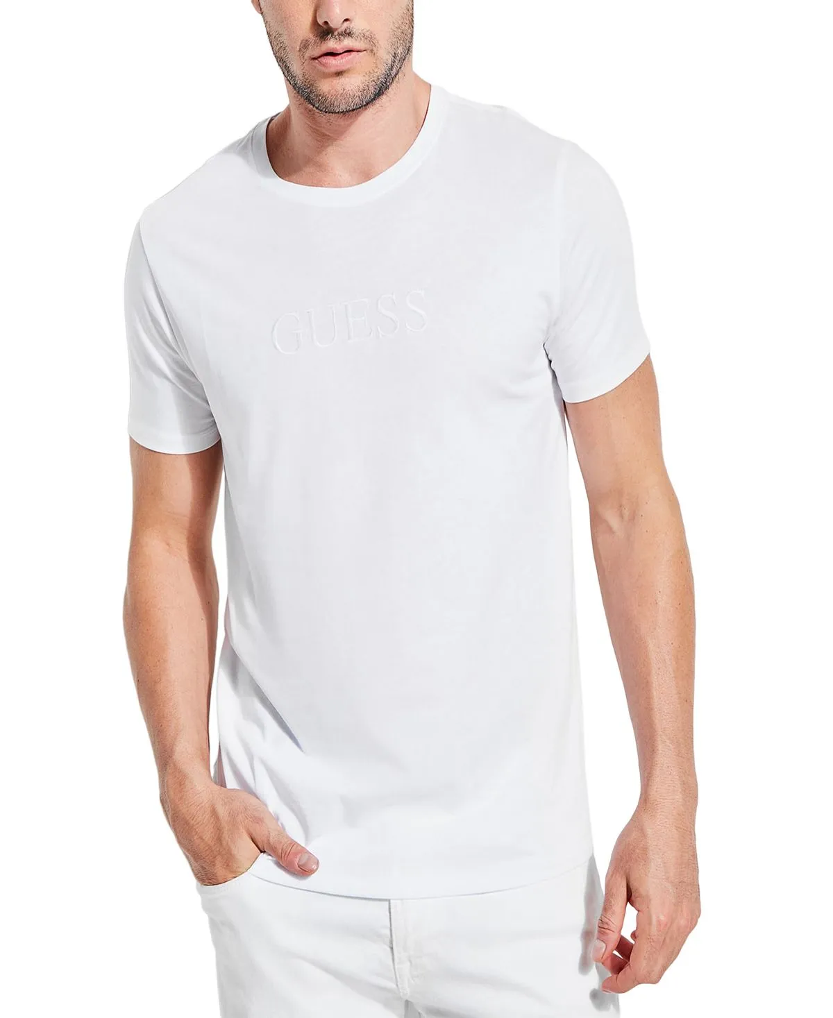 GUESS Men's Embroidered Logo T-Shirt