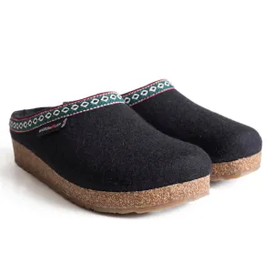 Haflinger GZ Wool Clog - Black