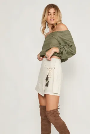 Heather Off Shoulder Top Sage