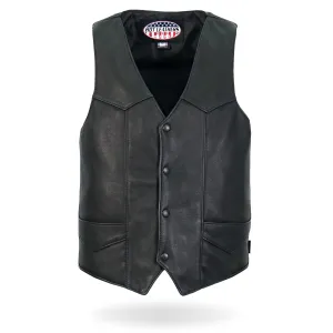 Hot Leathers VSM5006 Men's USA Made Classic Premium Biker motorcycle Leather Vest