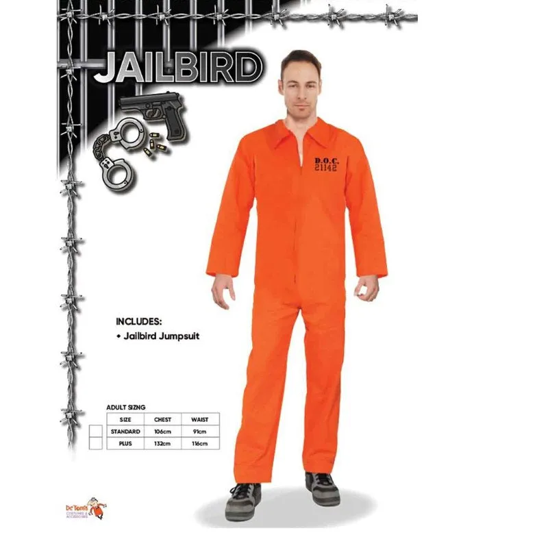 Jailbird Orange Convict Jumpsuit