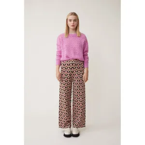 JASPER Jacquard Knit Trousers Rose Pink