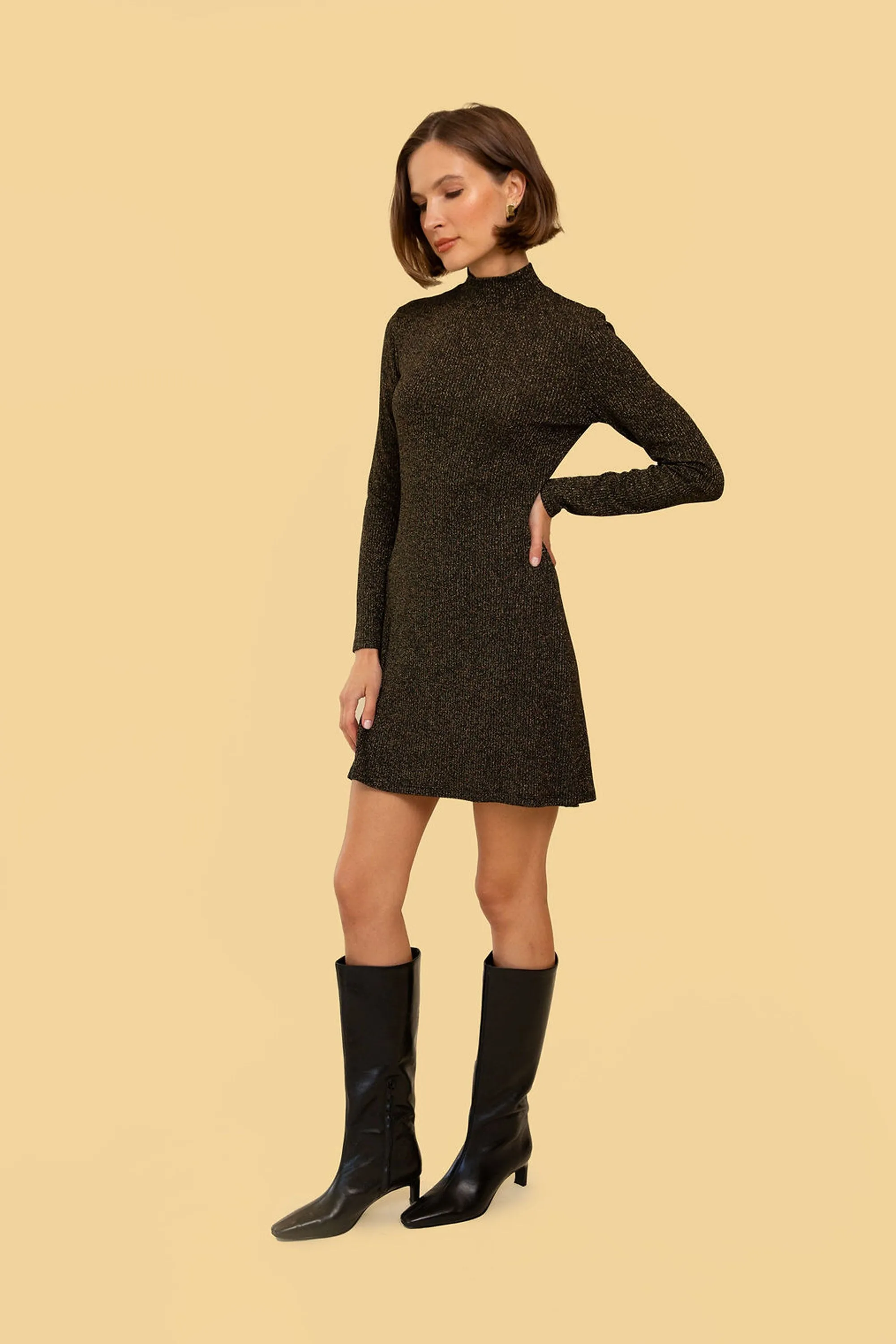 Joanie Dress in Black Sparkle