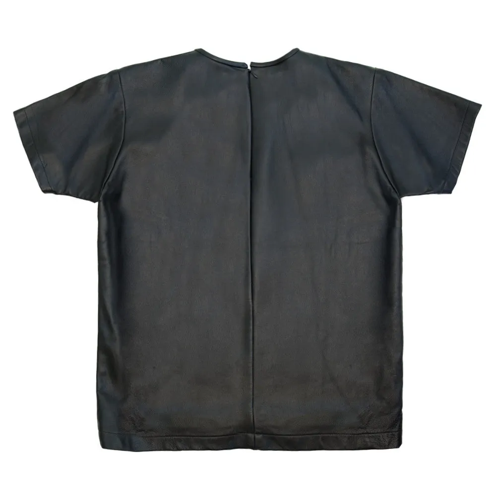 Leather Pocket T in Black