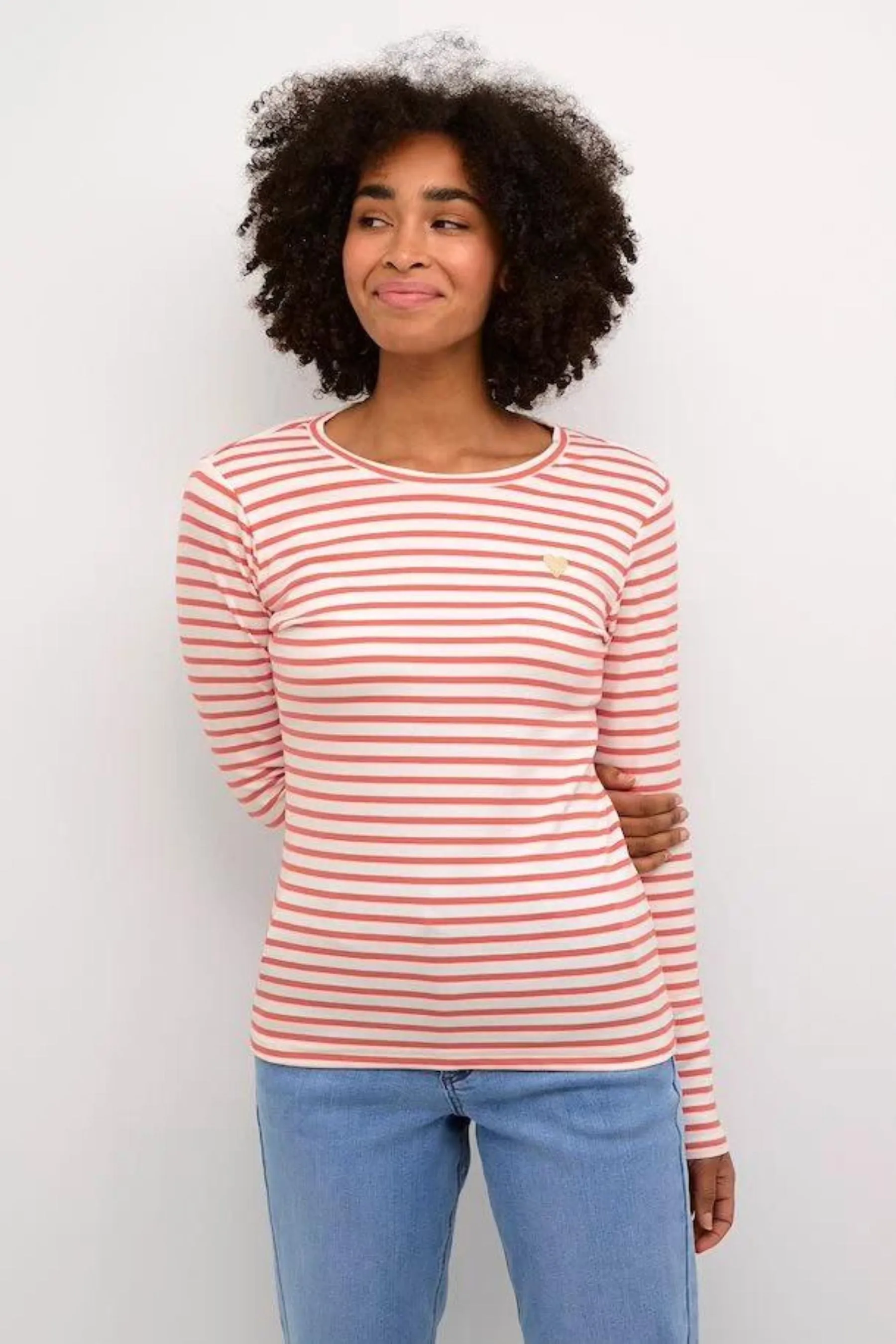 Liddy T-Shirt | Chalk/Red Stripe