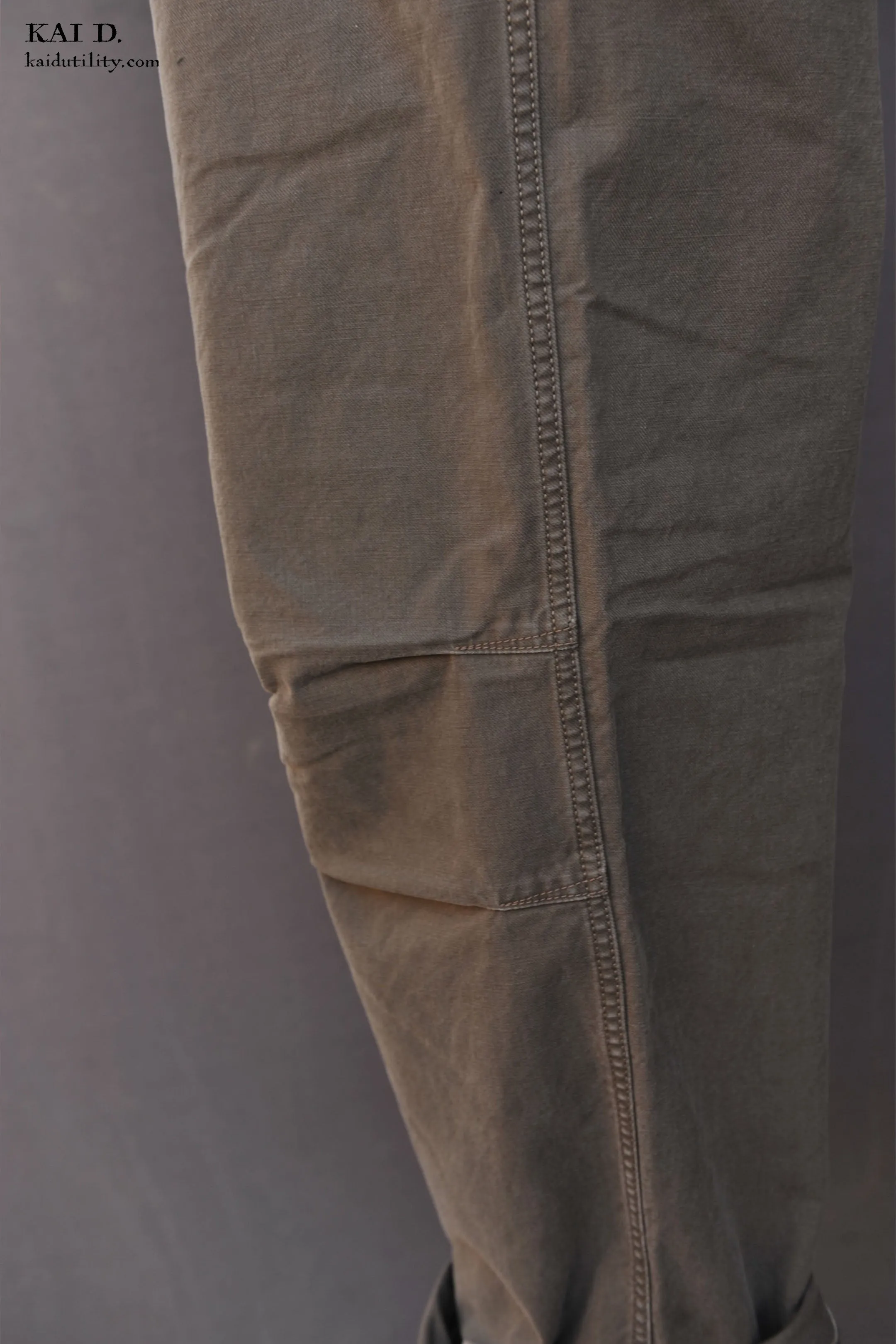 Loose Fit Military Chino - Stone Washed Khaki - 34, 36