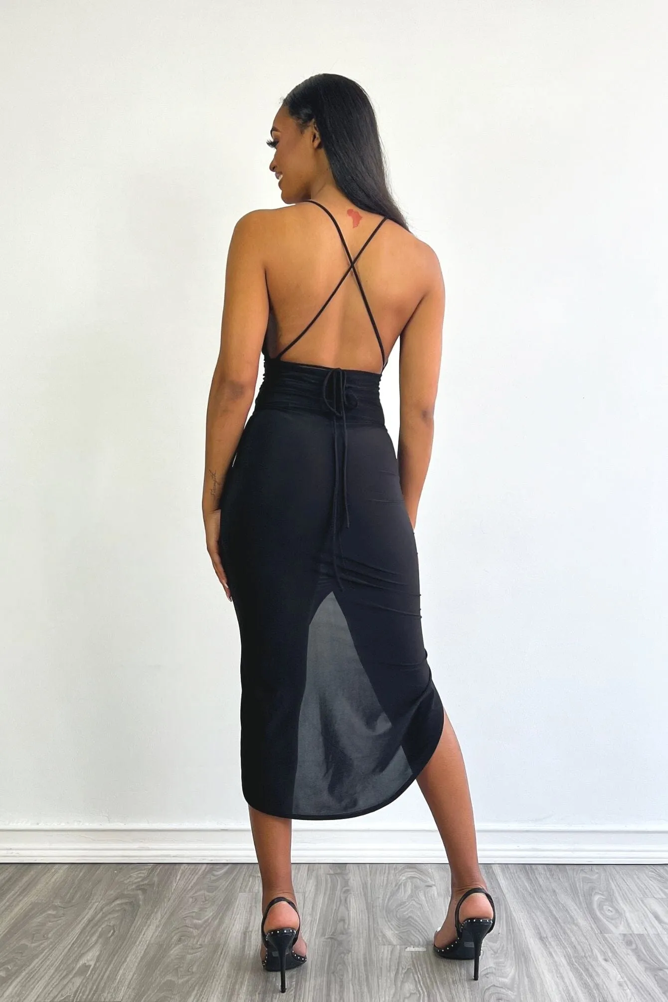 Luxe Slinky Asymmetrical Dress