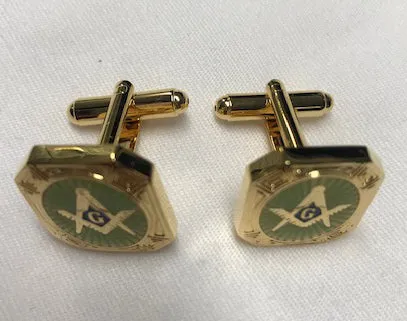 Masonic Gold Burst Square and Compass Boxed Cufflinks