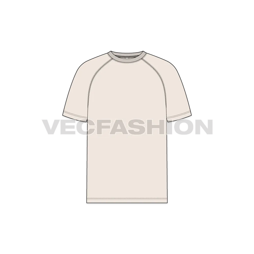 Mens Raglan Sleeve T-shirt Short Sleeved