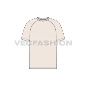 Mens Raglan Sleeve T-shirt Short Sleeved