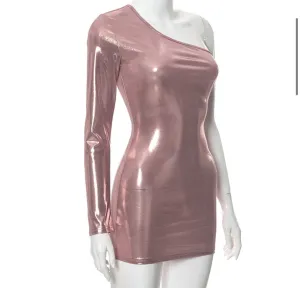 Metallic pink mini dress