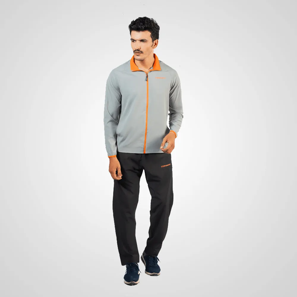 MICRO STRETCH TRACK SUIT (MEN’S) GREY ORANGE/BLACK