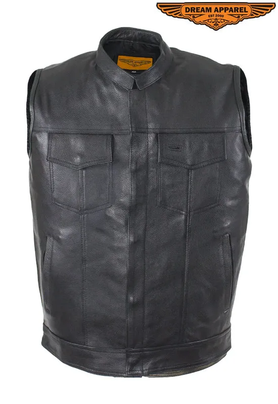 Motorcycle Club Vest With  Zipper Concealed Carry Pockets