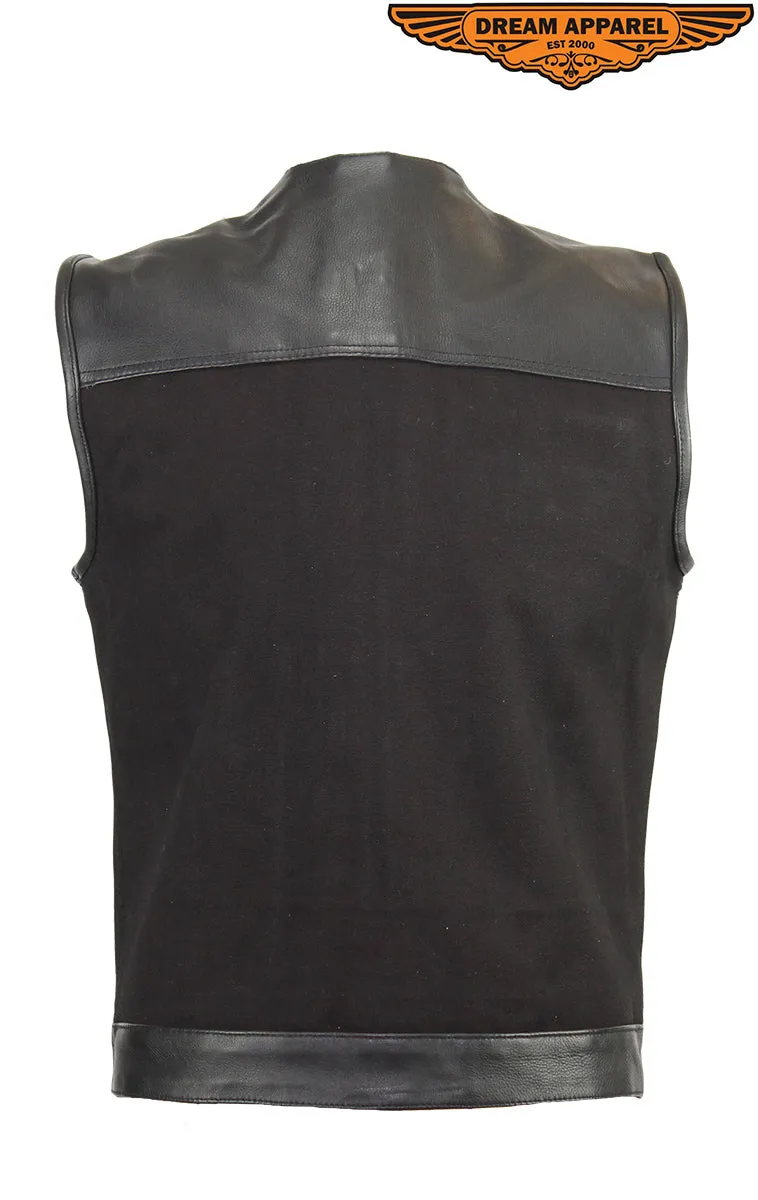 Motorcycle Leather and Canvas Club Vest®