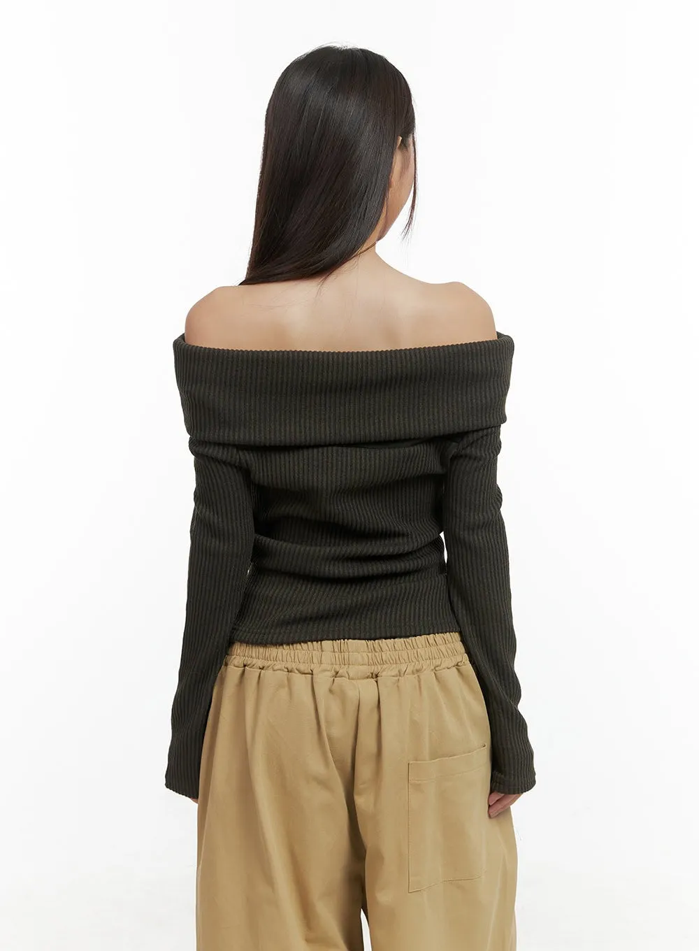 Off-Shoulder Solid Top CO417