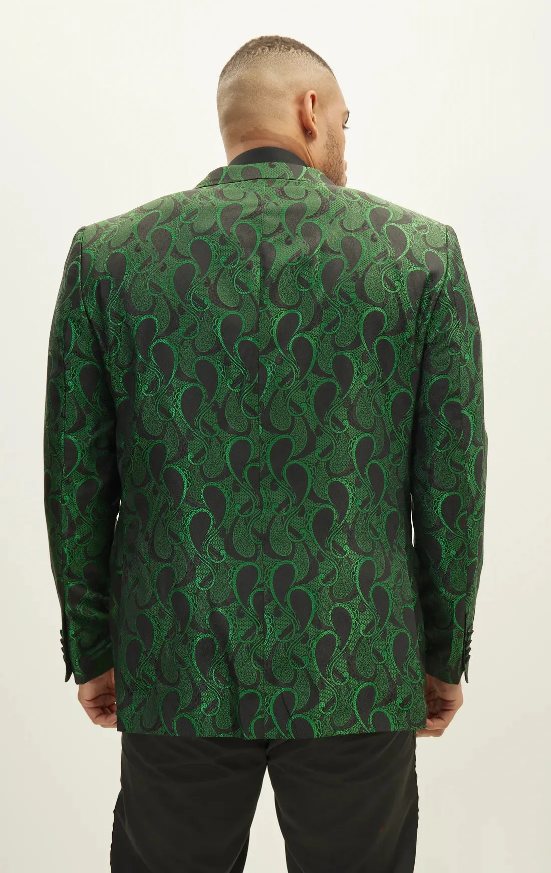 Peak Paisley Jacquard Tuxedo - Green