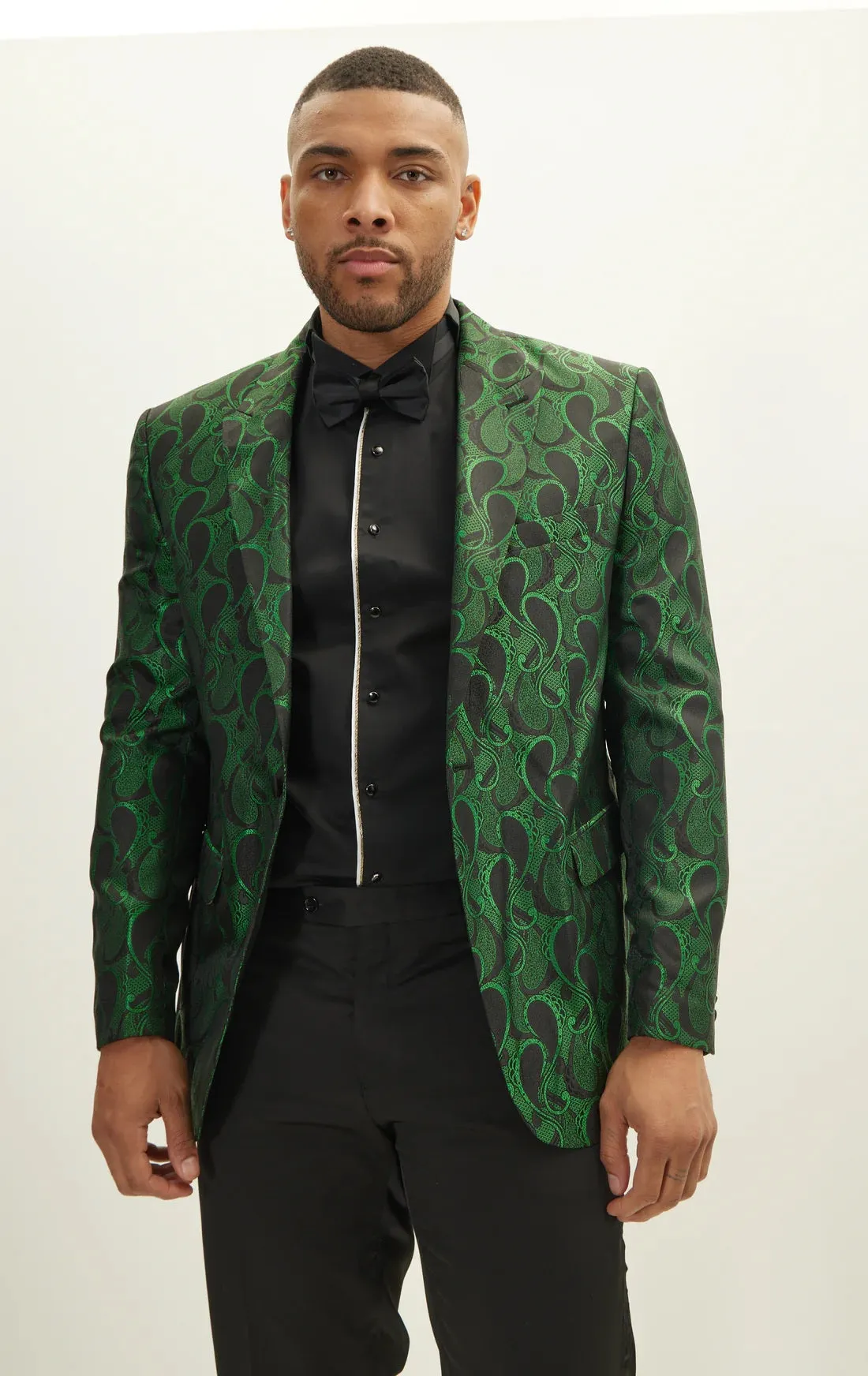 Peak Paisley Jacquard Tuxedo - Green