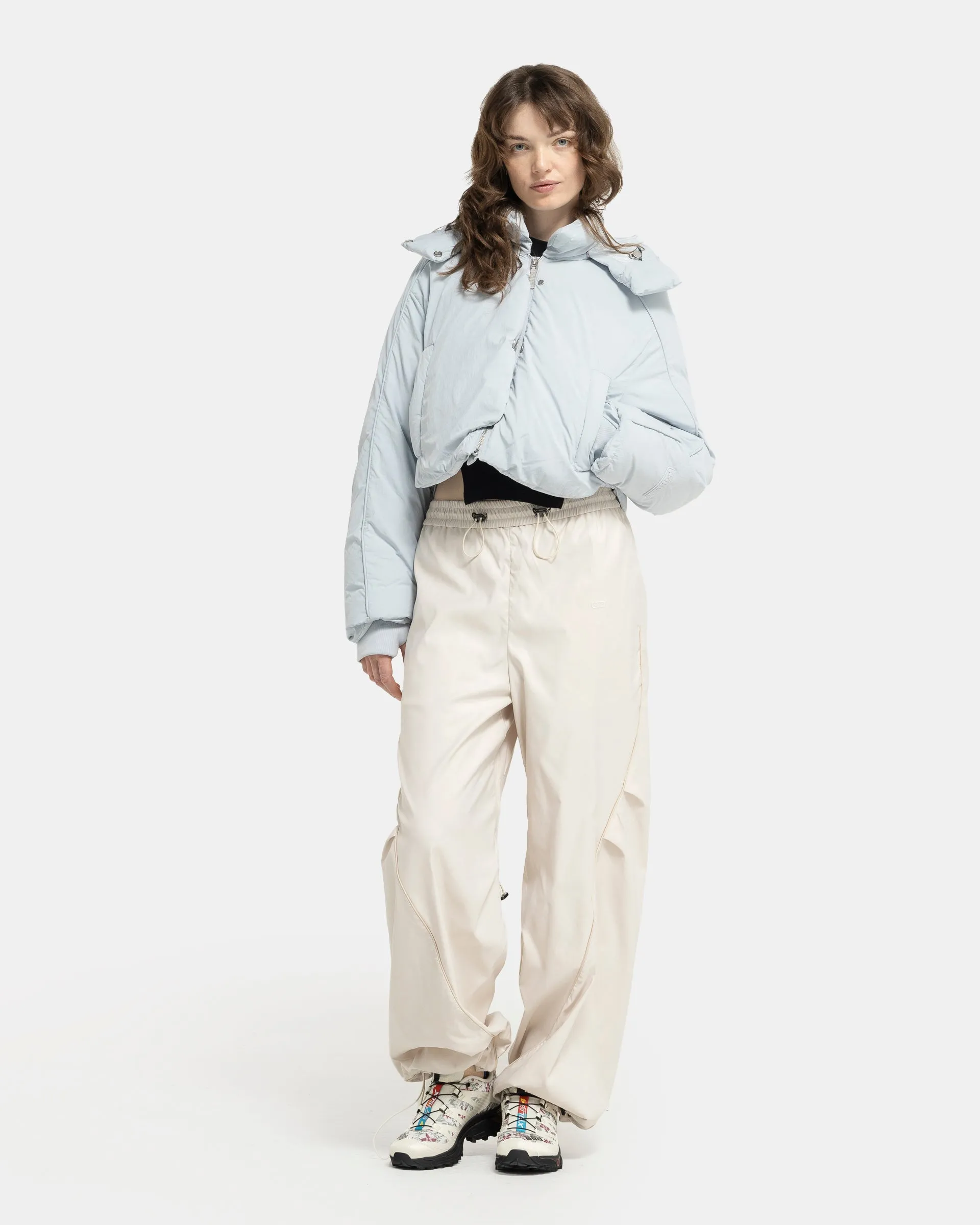 Re:Down Crop Puffer Jacket in Ice Blue