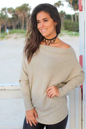 Sage Knit Off Shoulder Top