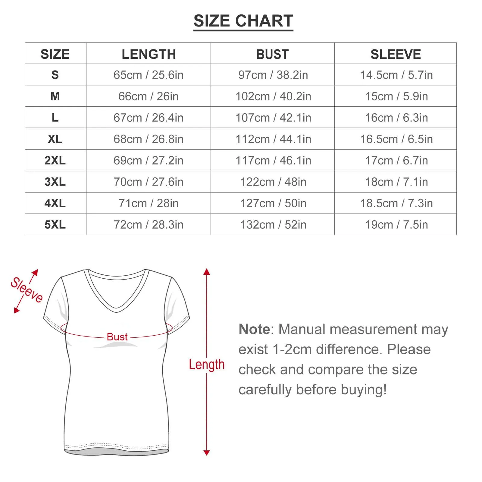 Sally's Dress Women's V-Neck Short Sleeve T-Shirt