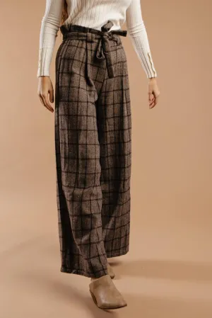 Sammy Plaid Pants in Brown