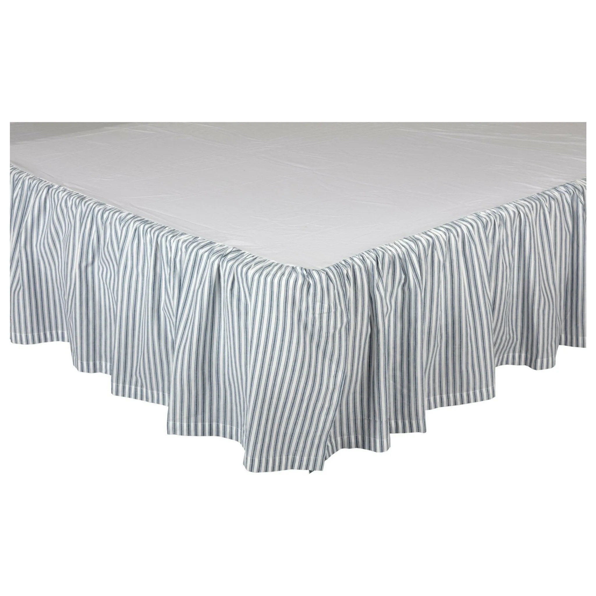 Sawyer Mill Blue Ticking Stripe Bed Skirt