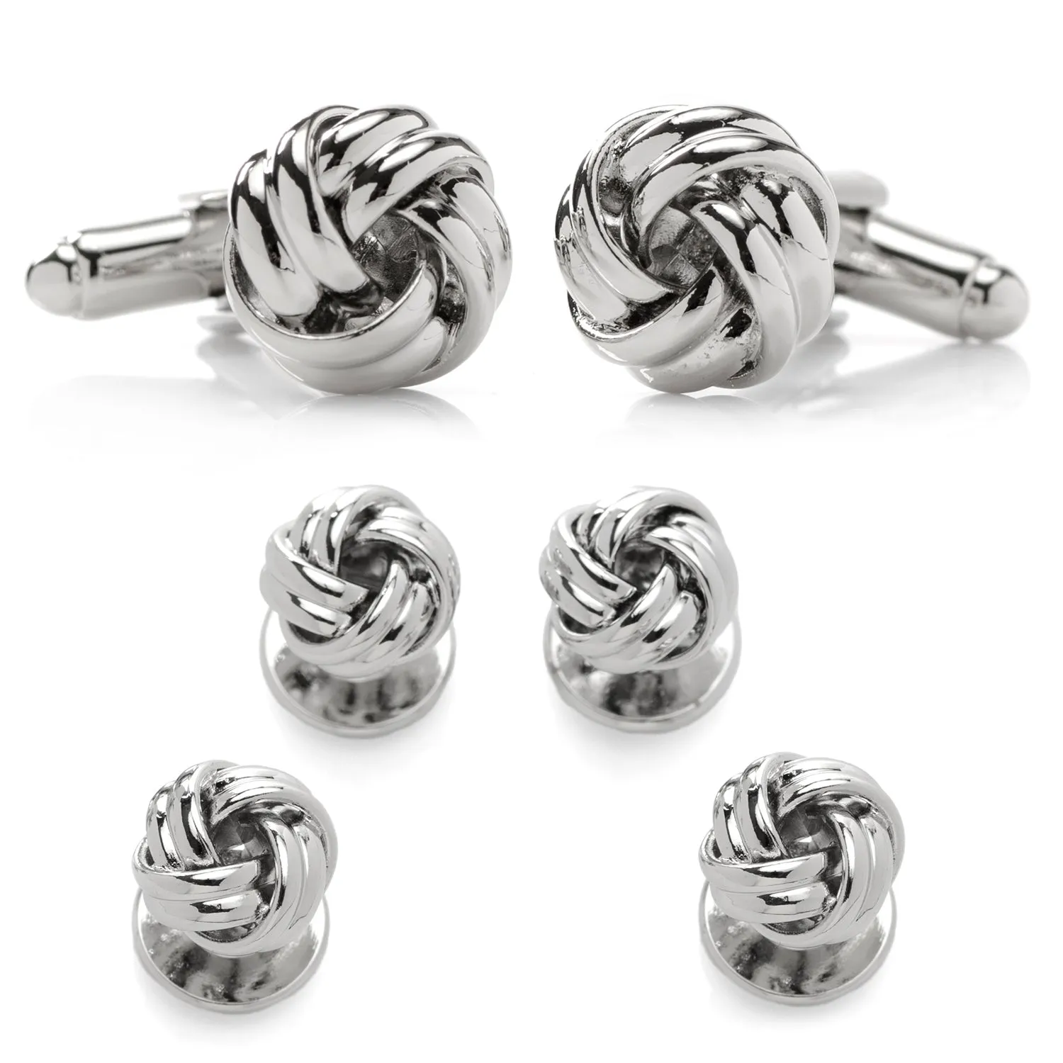 Silver Knot Stud Set