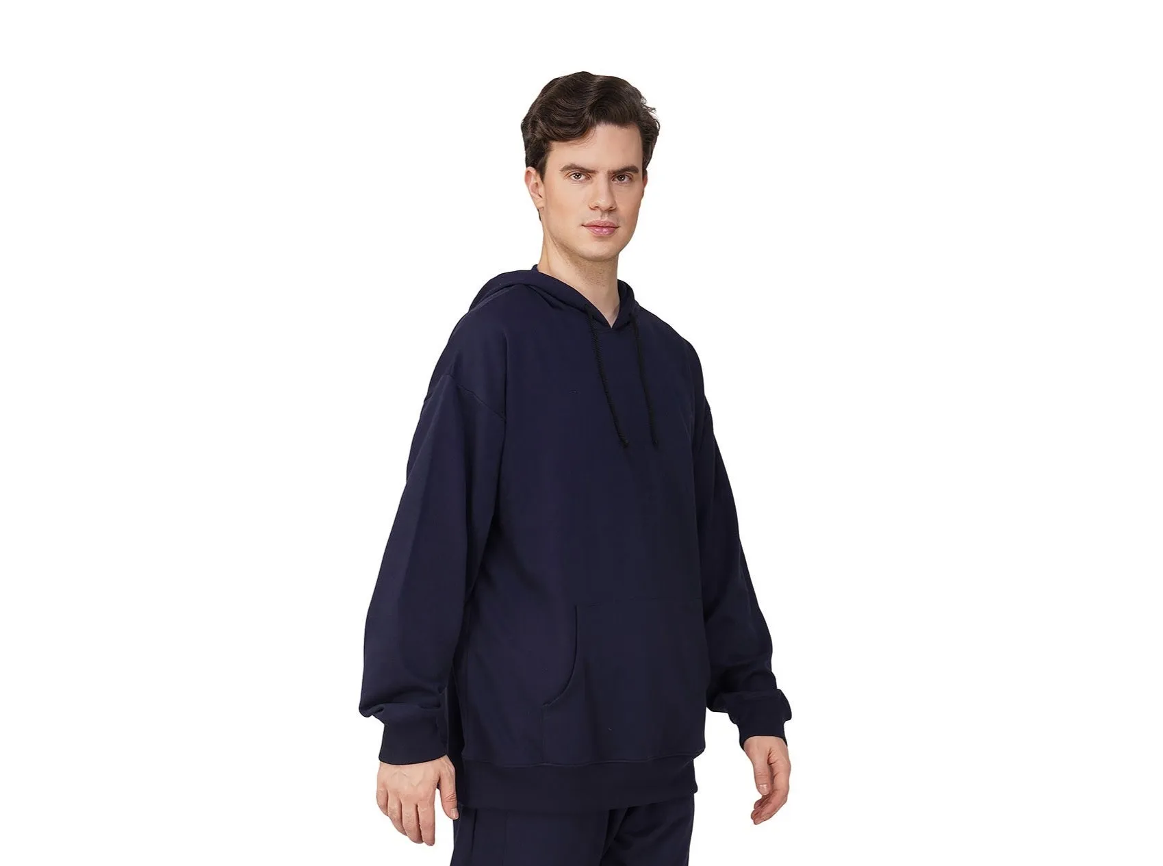 SLAY. Men's Navy Oversized Drop Shoulder Hoodie