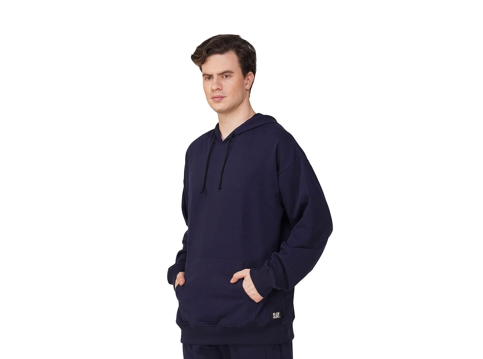 SLAY. Men's Navy Oversized Drop Shoulder Hoodie