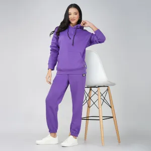 SLAY. Women's Purple Oversized Drop Shoulder Hoodie & Joggers Co-ord Set