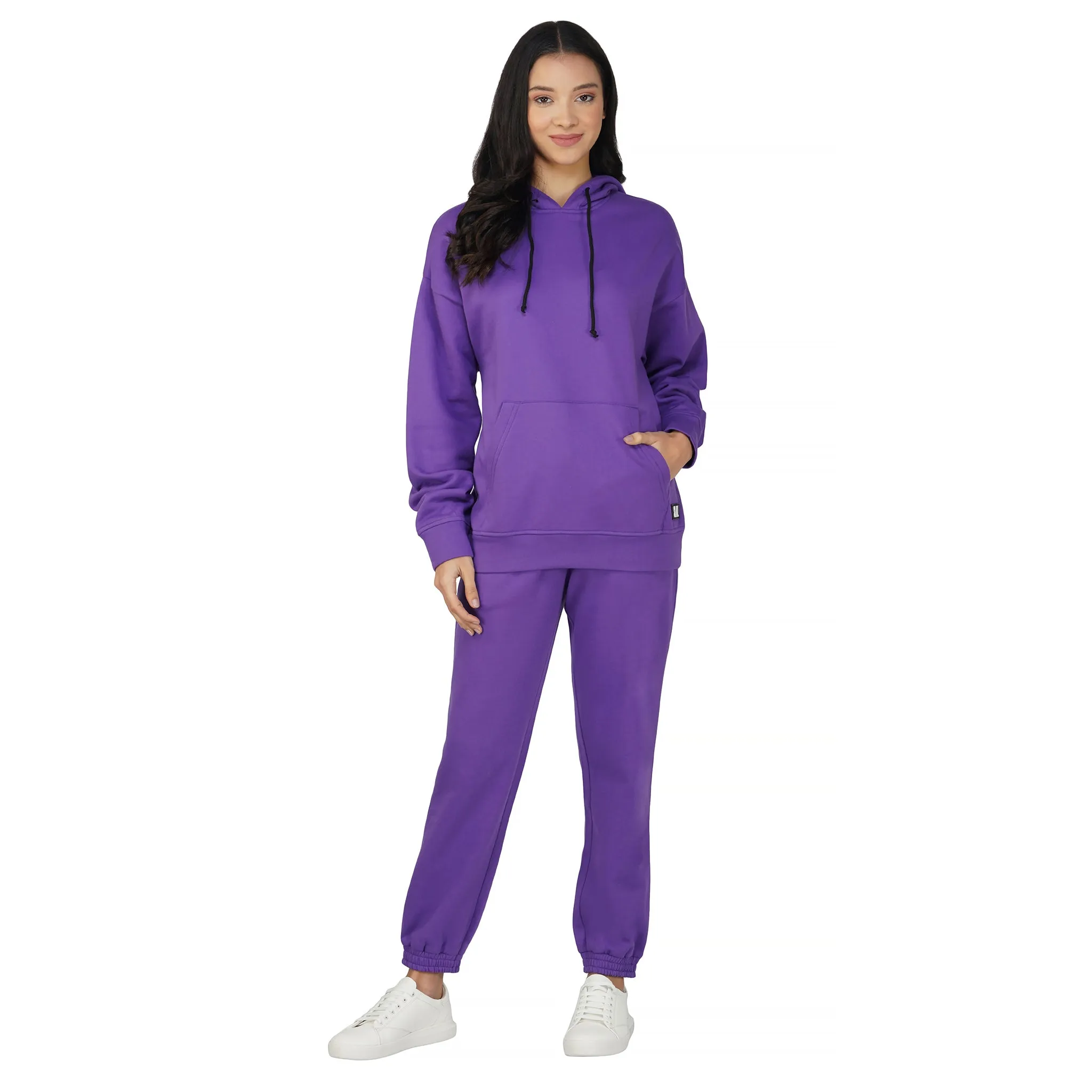 SLAY. Women's Purple Oversized Drop Shoulder Hoodie & Joggers Co-ord Set